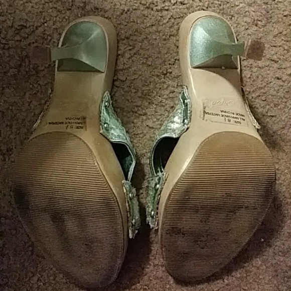 EUC Qupid mint green open toe stilettos! - Picture 3 of 6